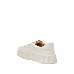 White Calfskin Platform Sneakers