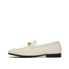 White Calfskin Slip-On Loafers