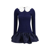 Blue Viscose Cocktail Dress