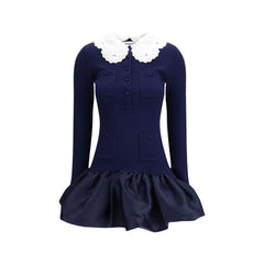 فستان كوكتيل أزرق من الفسكوز