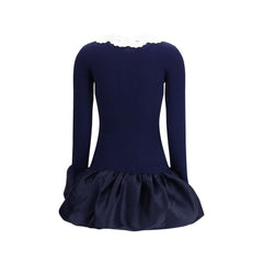 فستان كوكتيل أزرق من الفسكوز