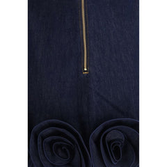 فستان كاجوال من القطن الأزرق