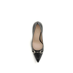 Black Calf Leather Bos Taurus Mid Heel Pumps