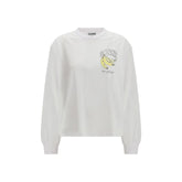 White Cotton Long Sleeve T-Shirt