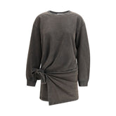 Gray Cotton Casual Dress
