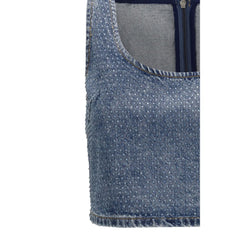 بلوزة قطنية زرقاء