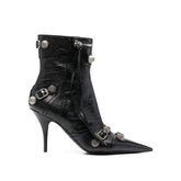 Black Lamb Leather Lace-Up Boots