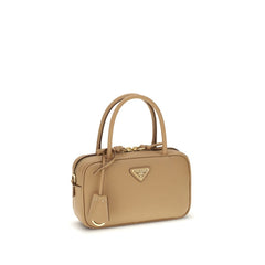 Beige Calf Leather Bos Taurus Handbag
