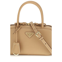Beige Calf Leather Bos Taurus Handbag