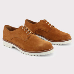 Brown Suede Leather Oxfords And Derbies