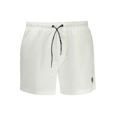 White Polyester Men's Swim Boxer