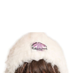 سويت شيرت من جلد الألبكة الأبيض