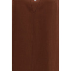 Brown Viscose Casual Dress