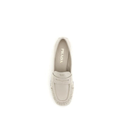 Beige Calf Leather Bos Taurus Slip-On Loafers