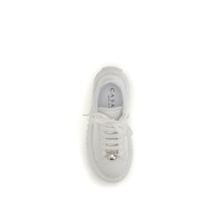 White Calf Leather Bos Taurus Platform Sneakers
