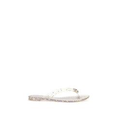 Gold Polyurethane Flat Sandals