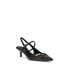 Black Calf Leather Bos Taurus Mid Heel Pumps