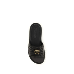 Black Calf Leather Bos Taurus Slides