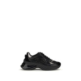 Black Calf Leather Bos Taurus Chunky Sneakers