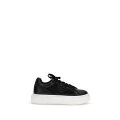 Black Calf Leather Bos Taurus Platform Sneakers