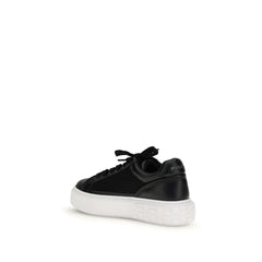 Black Calf Leather Bos Taurus Platform Sneakers