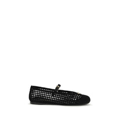 Black Cotton Ballet Flats