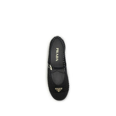 Black Cotton Ballet Flats