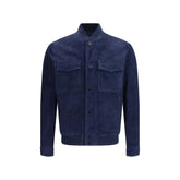 Blue Calf Leather Bos Taurus Bomber