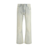 Beige Cotton Bootcut Jeans