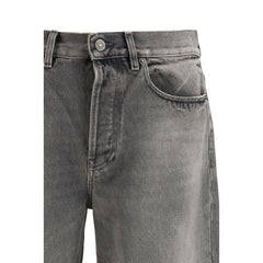 جينز قطني رمادي بقصة مريحة