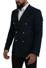 Blue Double Breasted Formal Coat Blazer