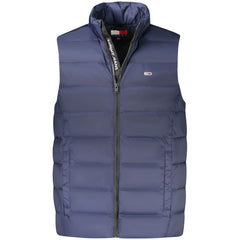 Blue Nylon Men's Sleeveless Jacket