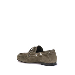 Beige Goatskin Slip-On Loafers