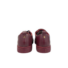 Red Leather Women Sneaker with Platform Sole