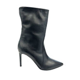 Black Leather Women Boot with Stiletto Heel
