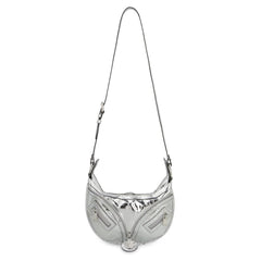 Silver Lamb Leather Shoulder Bag