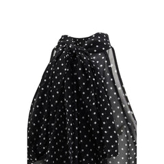 قميص أسود من الحرير بنقشة