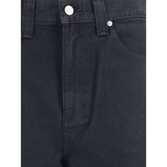 Black Cotton Straight-Leg Jeans