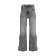 Black Cotton Straight-Leg Jeans