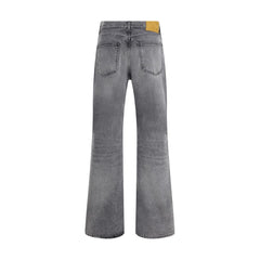 Black Cotton Straight-Leg Jeans