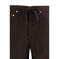 Brown Linen Casual Pants