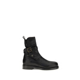 Black Calf Leather Bos Taurus Ankle Boots