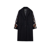 معطف أسود من البوليستر