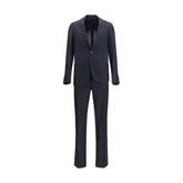 Blue Cotton Two-Piece Suit