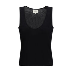 Black Cotton Sleeveles T-Shirt