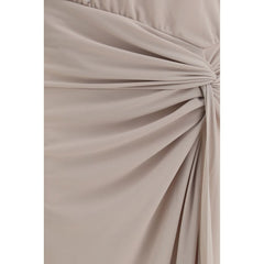 Gray Polyester Long Dress
