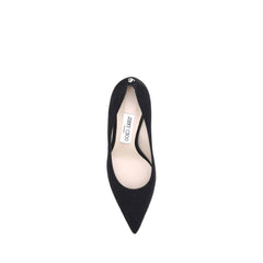 Black Goatskin Mid Heel Pumps