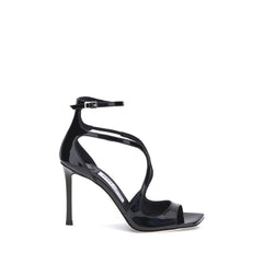Black Calf Leather Bos Taurus Stiletto Heel Sandals
