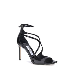 Black Calf Leather Bos Taurus Stiletto Heel Sandals