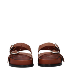 Brown Leather Strap-On Sandals